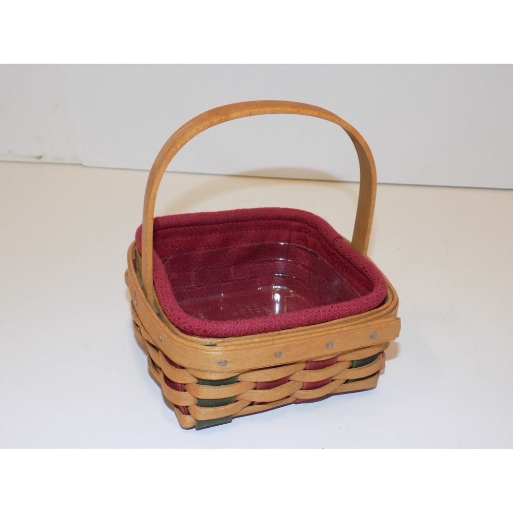 Small Holiday Helper Basket w/ Paprika Liner & Protector 2003 Longaberger - Picture 3 of 16